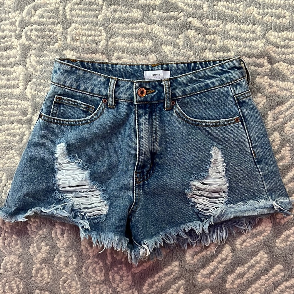 High Waisted Jean Shorts Size 24 fits to size 26